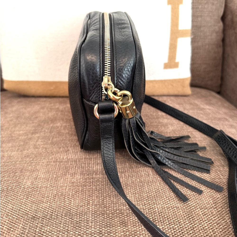 Gucci authentic disco soho crossbody bag black leather small size tassels - Picture 7 of 16
